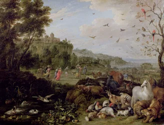 Noach gaat de Ark binnen
