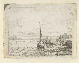 Schip aan een oever