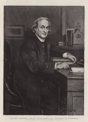 De Zeer Eerwaarde Edward White Benson, DD, aartsbisschop van Canterbury (gravure)
