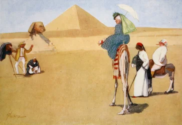 Poseren bij de piramiden, uit De luchtige kant van Egypte, 1908