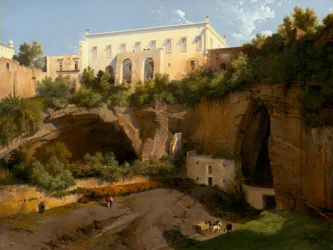 Uitzicht op een villa, Pizzofalcone, Napels, ca. 1819