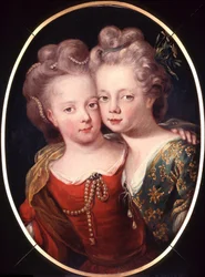 Dubbelportret van Isabella Charlotte en Sophia Hedwig als kind