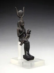 Isis met Harpocrates, 7e-4e eeuw v.Chr. (brons)