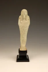 Shabti van Imhotep, 380-342 v.Chr. (faience & groene glazuur)