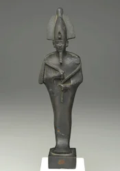 Staande mummievormige figuur van Osiris, 664-332 v.Chr.