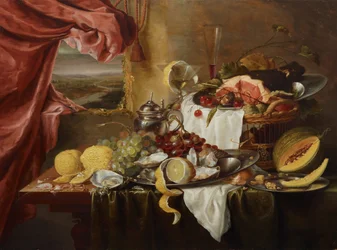 Stilleven met denkbeeldig uitzicht