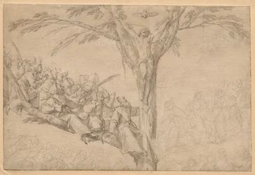 De gekruisigde Christus als de boom des levens met monniken en nonnen, ca. 1639