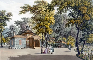 De Hermitage in de tuin van het keizerlijk paleis van Laxenbourg, Oostenrijk, c.1790