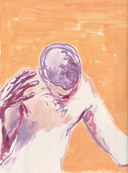Angst, 2025 (acryl op aquarelpapier)