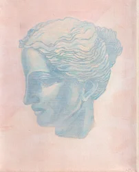 Meisje in blauw, 2025 (acrylverf op doek)