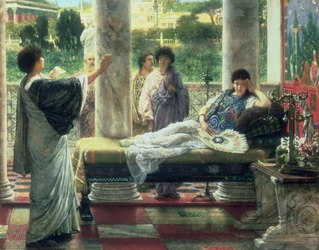 Catullus leest zijn gedichten voor in het huis van Lesbia