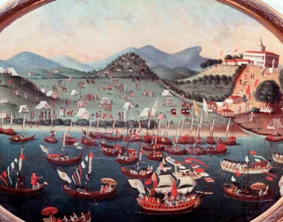 Zeeprocessie voor het Lazarusziekenhuis in Rio de Janeiro in Brazilië