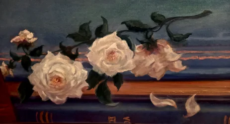 Witte rozen, 2025 (olieverf op doek)