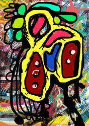 Kleurrijk graffitifiguur