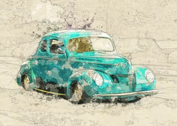 Teal Classic Hot Rod