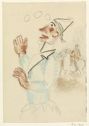 Clown en ruiter te paard