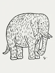 Olifant (ca. 1891–1941) Tekening in hoge resolutie door Leo Gestel