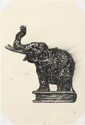 Olifant op boek (schets)