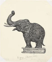 Olifant op boek (schets)