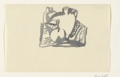 Stilleven met appel en een kruik