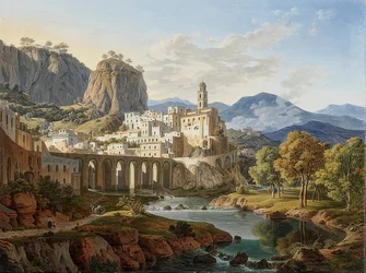 Gezicht op Atrani bij Amalfi