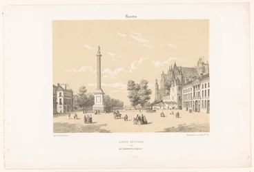 Zicht op de Place Maréchal-Foch en de Cours Saint-Pierre in Nantes