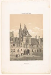 Zicht op de façade van het Palais Jacques-Coeur in Bourges
