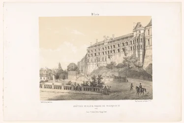 Zicht op de façade van koning Frans I van het Kasteel van Blois