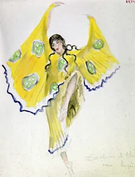 Een herderin door Bakst: kostuum van "Daphnis en Chloé" door Michel Fokine