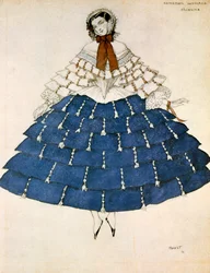 Chiarina, ontwerp voor een kostuum voor het ballet Carnaval gecomponeerd door Robert Schumann, 1919