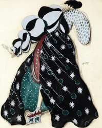 Kostuumontwerp voor het ballet "La Legende de Joseph" door R. Strauss - Bakst, Leon (1866-1924) - 1914
