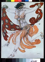 Kostuumontwerp voor het ballet Cleopatra door A.Arensky