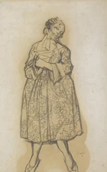 Kostuumontwerp voor het ballet Les femmes de bonne humeur De goedgehumeurde dames, 1917