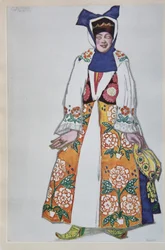 Kostuumontwerp voor de opera Sadko door N. Rimsky-Korsakov, 1917