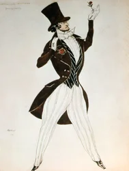 Florestan, Ontwerp voor een Kostuum voor het Ballet Carnaval Gecomponeerd door Robert Schumann
