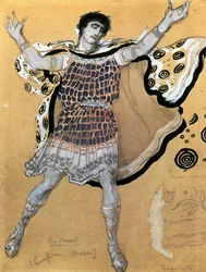 Messenger, kostuumschets voor Euripides