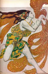 Narcisse: Een Bacchante. Kostuumontwerp voor de dans Narcisse