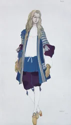 Page de la princesse. Kostuumontwerp voor het ballet Doornroosje van P. Tsjaikovski, 1916