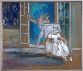 Vaslav Nijinski (1889-1950) en Tamara Karsavina (1885-1978) in het ballet 