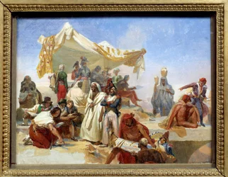 Veldtocht naar Egypte (1798-1801): Egyptische expeditie onder bevel van Napoleon Bonaparte (1769-1821), schilderij van Léon Cogniet (1794-1880), 19e eeuw