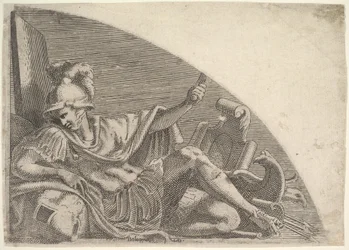 Mars gezeten te midden van trofeeën, 1540-56