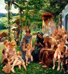 De avond, rechterpaneel van het drieluik ‘De gouden eeuw’, 1901