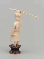 Zwarte pion, schaakstuk, India, circa 1820