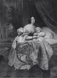 Portret van Maria Irineevna Buteneva, geboren Chreptowicz 1811-1890 met dochter Maria 1835-1905
