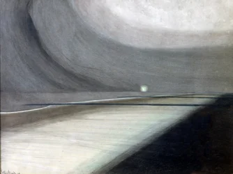 Strand bij Maanlicht, Zeegezicht met Licht