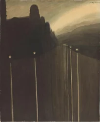 Dijk bij nacht, 1908