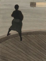 Vissersvrouw op de pier