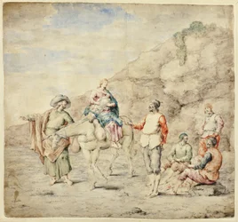 Heilige Familie passeert vier mannen