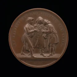 Campagne voor stemmen, centraal tafereel uit een schilderij van William Hogarth [omgekeerd], 1848