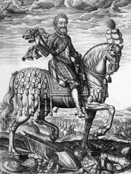 Henri IV (1553-1610) Franse koning in 1589-1610, gravure door Leonard Gaultier
